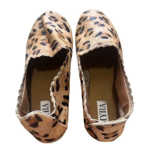 Myra Bag Tan Leopard Print Dyed Horse Hair Slip On Shoe - Picture 2 of 4